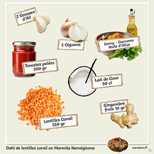 Dahl de lentilles corail en Marmite Norvégienne